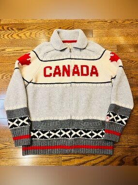 🇨🇦 Hudson’s Bay Team Canada Sochi 2014 Olympic Lambswool Sweater XL Polar Bear.